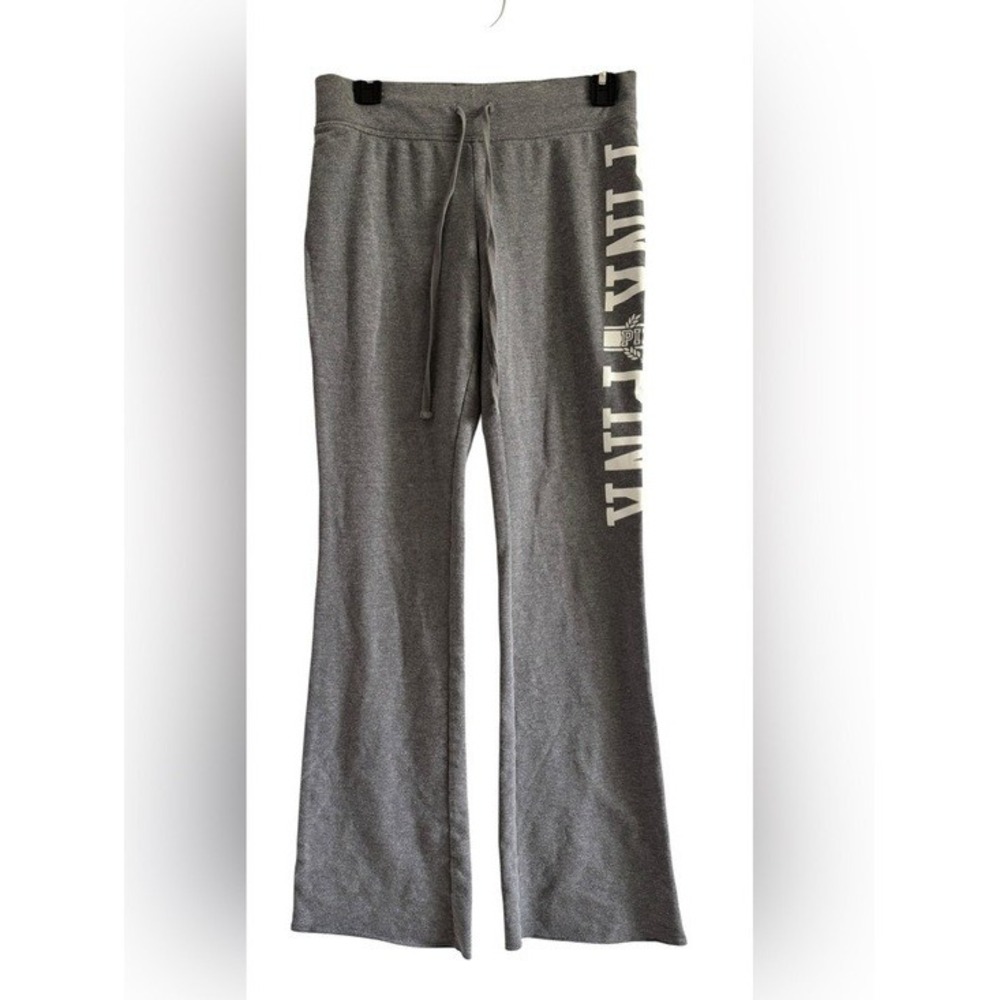 Pink Victoria's Secret Purple Cropped Hoodie with Flare Sweatpants Size Small - Picture 2 of 15